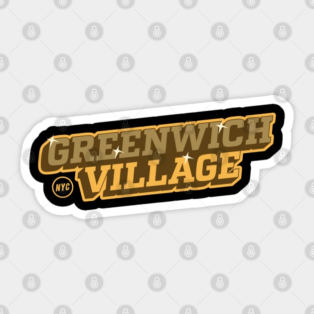 Greenwich Village Vibe: Urban Hip T-shirt Collection for NYC Trendsetters Sticker by Boogosh